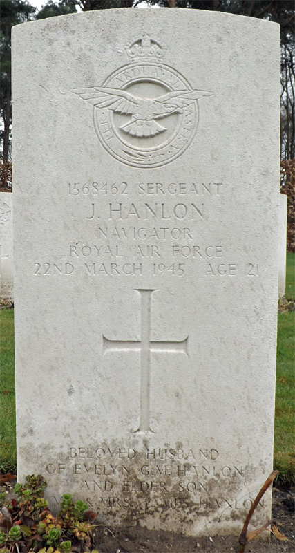 Sgt John Hanlon<br/><br /><br />died March 22nd, 1945